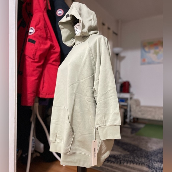 NWT Women’s Medium Fear Of God Essentials French Terry 3/4 Sleeve Hoodie Seafoam - Picture 7 of 13